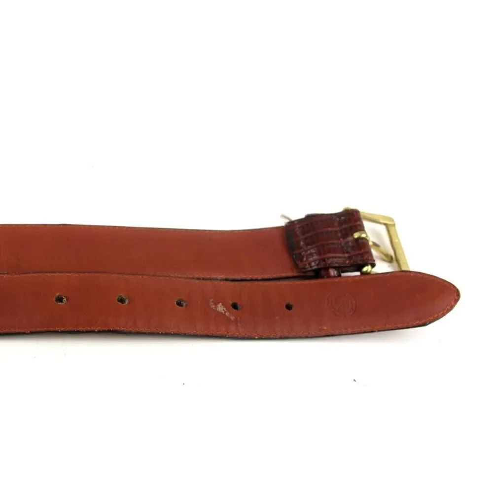 Club Room BROWN GENUINE LEATHER SNAKE 1 1/8